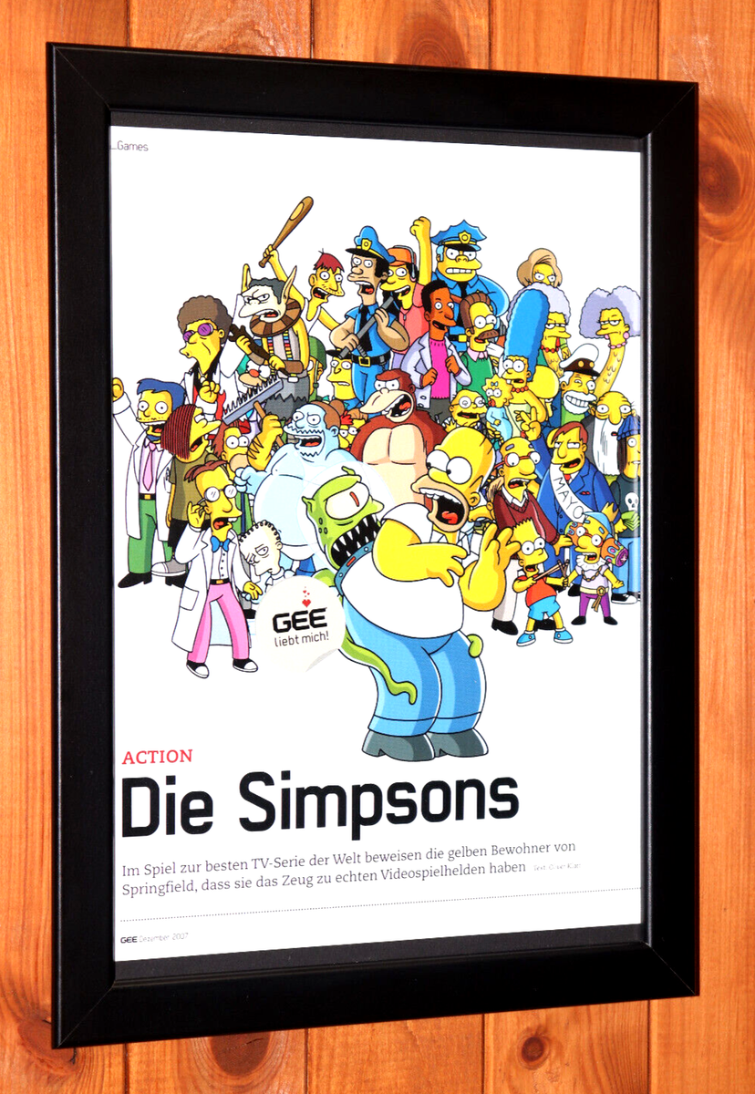 Les Simpson – Carte Artwork Promo Jeu Vidéo 2007 – Vintage Rare – Hit & Run