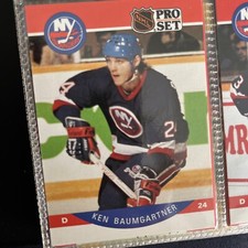 1990-91 PRO SET KEN BAUMGARTNER NEW YORK ISLANDERS #178