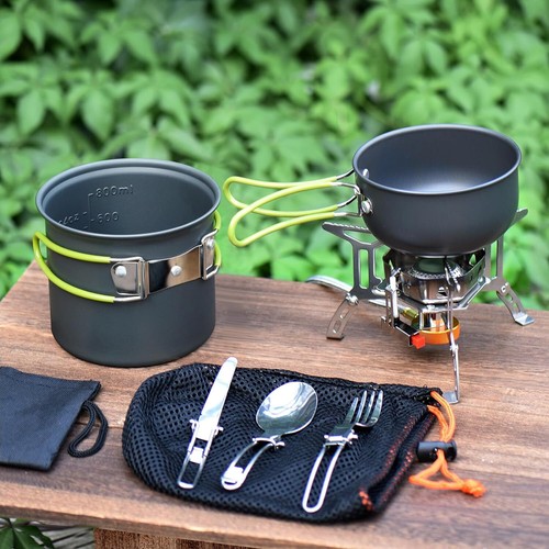Set di stoviglie da campeggio pentole da esterno pentole pieghevoli da picnic campeggio set da cucina - Foto 8 di 18