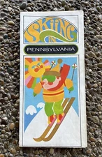 Rare 1960s 64/66 Ski In Pennsylvania Foldout Brochure Ski Map HTF
