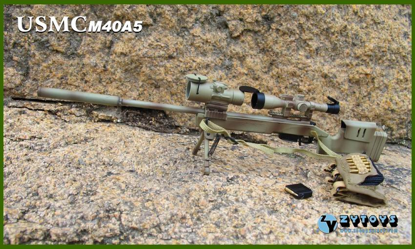 ZYTOYS 1/6 ZY8024 USMC M40A5 Sand WWII Gun Sniper Rifle Weapon Fit