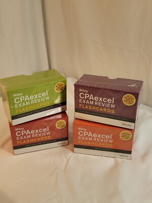 Lot Of 4 Wiley CPAexcel Exam Review Flashcards New in Box, NIB