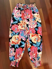 Anthropologie Aniya Balloon Jogger Floral Pants S Small