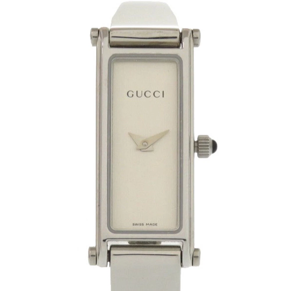 AUTHENTIQUE MONTRE BRACELET GUCCI 1500L à quartz en acier inoxydable argenté