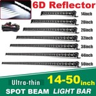 7 14 20 32 38 44 50" Single Row Slim LED Light Bar Spot Flood Combo Offroad SUV