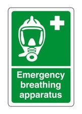 Emergency breathing apparatus - safety sign, health & safety signage, workplace
