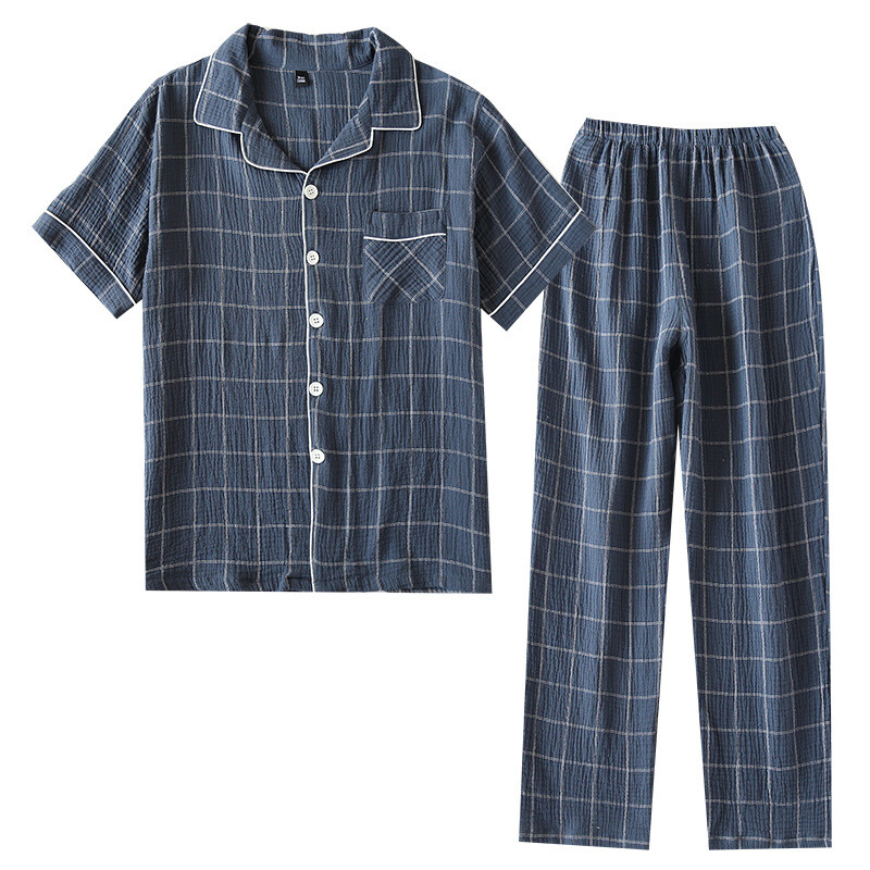 Cotton Pajamas Mens Button Pajama Set VICMETAL Men's Pajama Sets