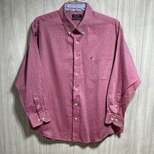 Nautica Classic Fit Ocean Washed Long Sleeve Button Down Shirt Size 17.5 32/33