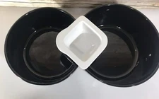 Vintage Studio Nova Truck Chip Dip Fine China Double White Black Nesting Bowls