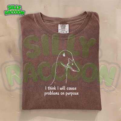Funny Goose Chaos Meme T-Shirt Sarcastic Duck Graphic Tee for Animal Lovers