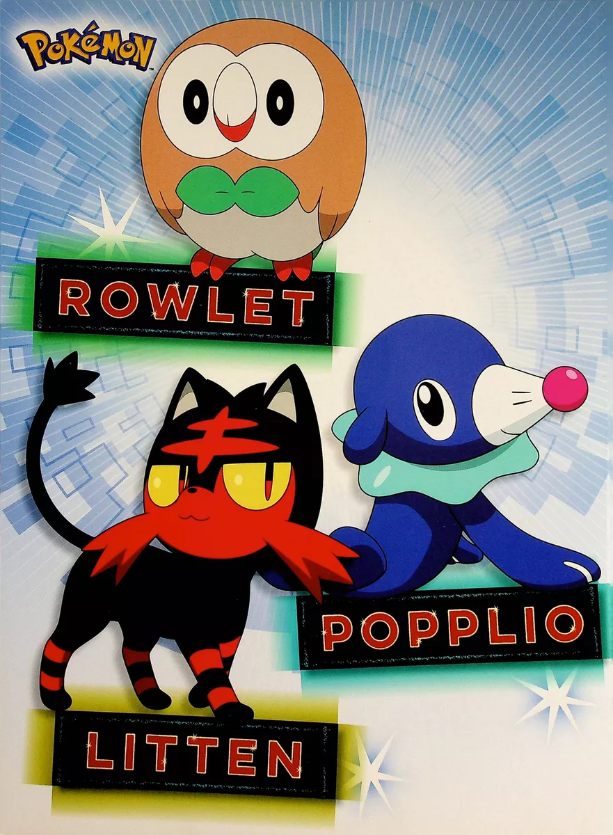 Alola Region Pokémon Poster - Polio, Litten, Rowlett -  -  Pokémon TCG & Accessories