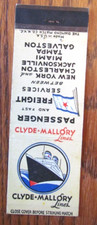 STEAMSHIP MATCHBOOK COVER: CLYDE-MALLORY LINES NY MIAMI TAMPA GALVESTON -D22