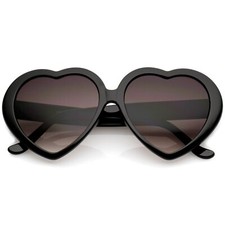 Oversized Heart Shaped Sunglasses UV400 Cute Trendy Love Fashion Eyewear for ...