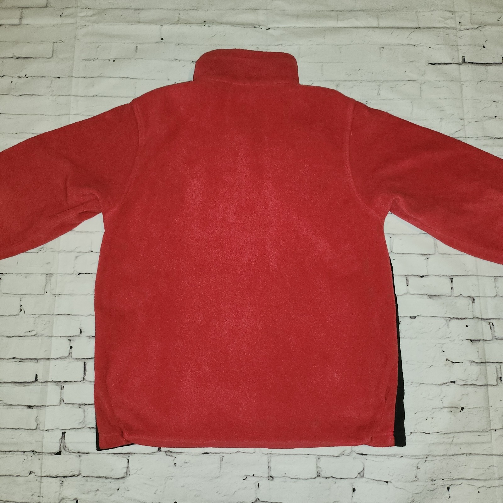Columbia Sweater Youth Boys 18-20 Fleece Full Zip Mock Neck Jacket Pockets Red