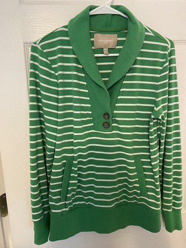 Womens Banana Republic Pullover Green Size Large Petite EUC