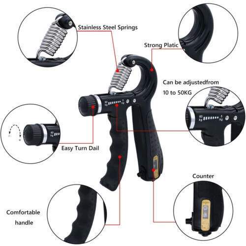 2 Piezas Empuñadura de Mano Entrenador de Potencia Pinza Fortalecedor Gimnasio Ejercitador Foto 3 de 4