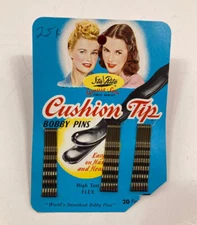 Vintage Retro Sta Rite Ginnie Lou Brown Cushion Tip Bobby Pins Advertising 