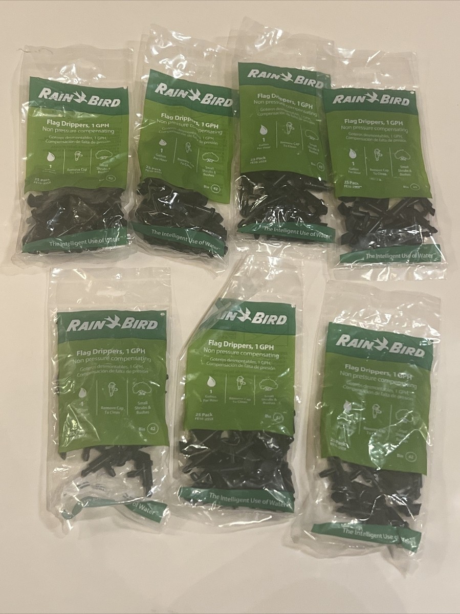DRIP ARCHVE 175) Rain Bird Drip Irrigation 1 GPH Flag Dripper 25-Pack x 7 Fe10