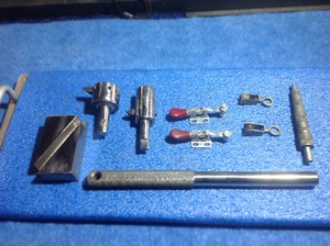 misc tools,fly cutter,clamps,pulleys, l dogtail bender &sharp fixture