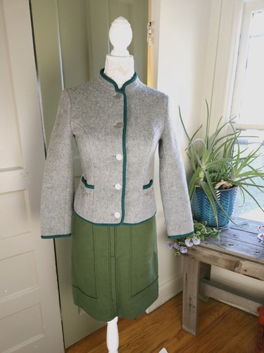 Boos Austrian Style Vintage Nordic Felted Boiled Wool Jacket Cardigan Womens 36 - Picture 3 of 22