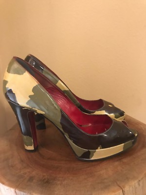 camouflage high heel sandals