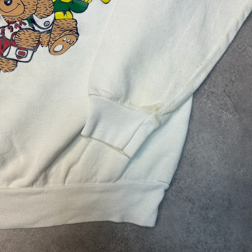 Tultex Charge Jumper Mens XL Crew Neck Teddy Bears Pullover Sweater, White image 5