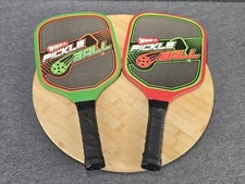 WHAM-O Game Time Pickle Ball Paddles Set of 2 Regulation Size Racquets Red Green