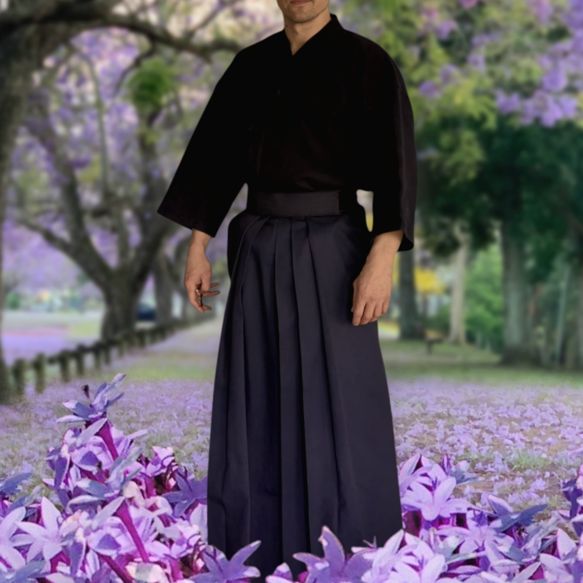 ZooBoo Mens Cotton Kendo Aikido Hapkido Hakama Martial Arts Keikogi (XL/180, Dark Blue