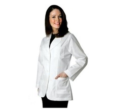 Adar Women's Classic Fit Sz L Consultation Pockets Princess Cut Lab Coat Scrubs