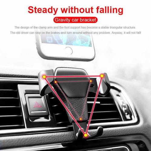 Universal Gravity Car Holder Mount Air Vent Stand Cradle For Mobile Cell Phone - Picture 5 of 10