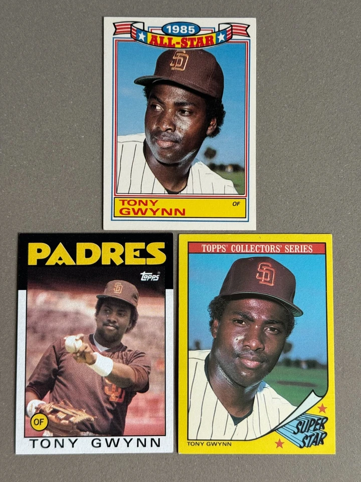 Tony Gwynn -- (3) Card Lot -- 1986 Topps, Woolworth, Topps All Star Glossy - HOF - Image 3 of 3