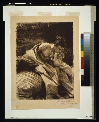Photo:1895 Young Man Seated Study Sketch Figure Drawing