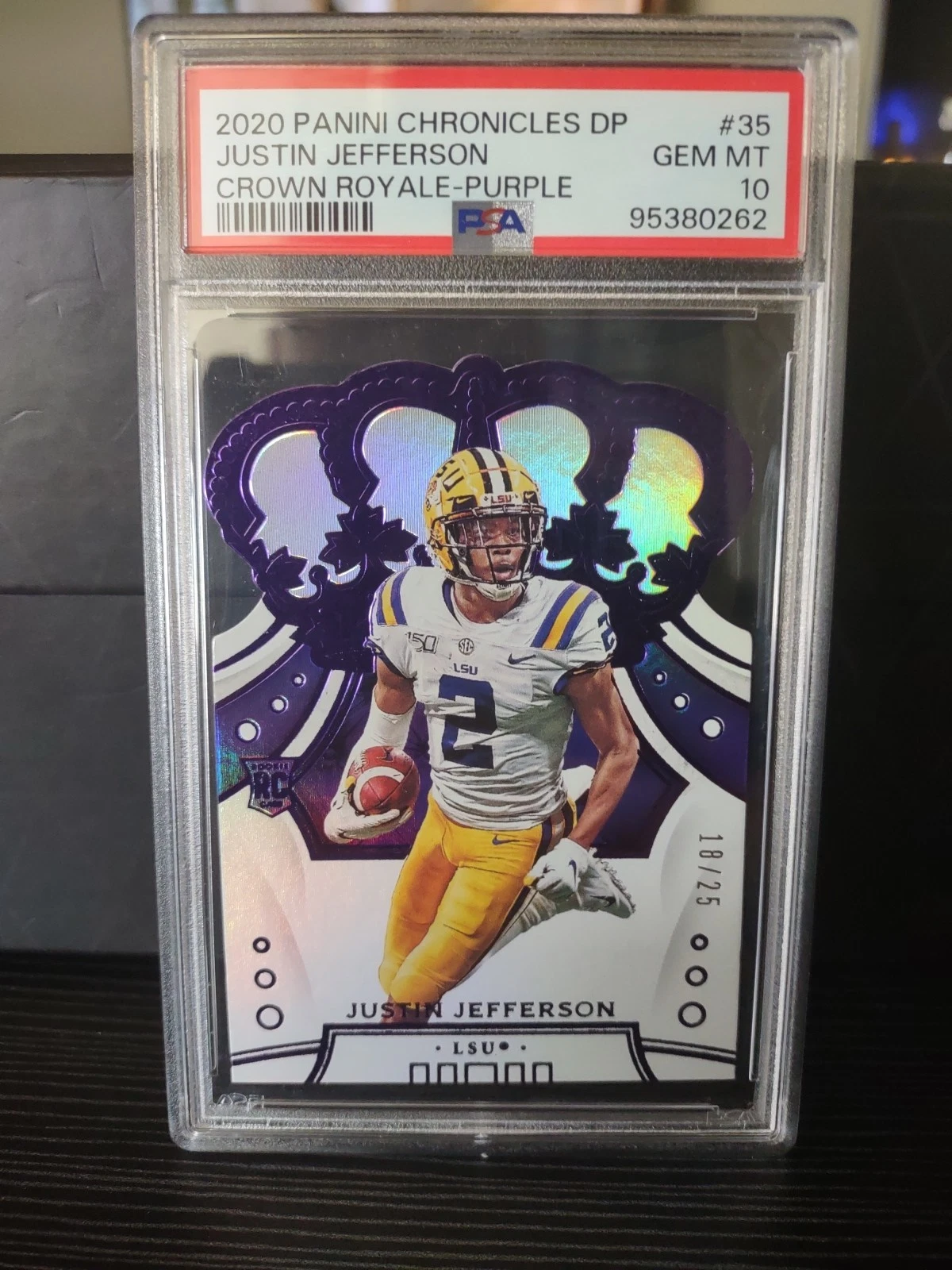 Justin Jefferson Panini Chronicles Draft Picks Crown Royale #35 Purple