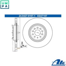 2x BRAKE DISC 24.0427-0107.1 FOR SKODA ENYAQ/iV/SUV ELROQ VW CUPRA AUDI