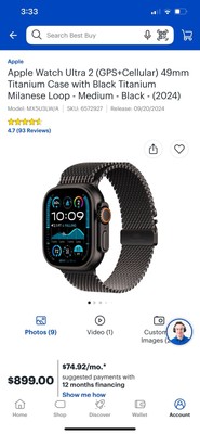 apple watch ultra 2 49mm titanium black