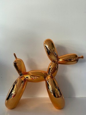 JEFF KOONS Balloon Dog XXL Gold Orange Editions Studio Pop Art Resina Lim. Edit.