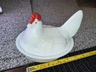 Hen on Nest Westmoreland Milk Glass Covered Dish With Split Tail 5.5" Vintage