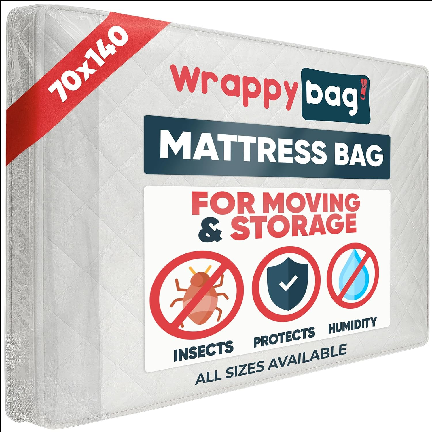 WRAPPYBAG – Plastic Mattress Protector Cover – Storage Bag with Flap – Mattress