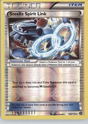 Steelix Spirit Link 106/114 Uncommon Steam Siege Pokemon Reverse Holo Near Mint