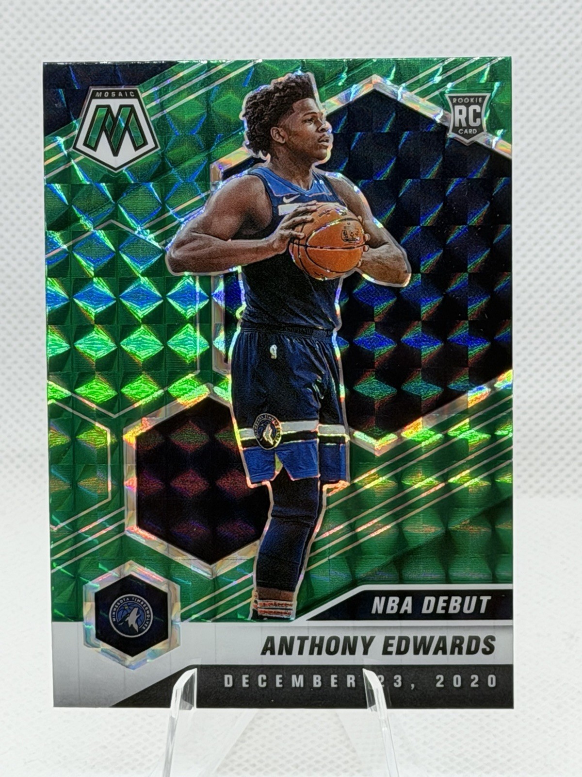Anthony Edwards 2020 Mosaic #261 NBA Debut - Green Price Guide