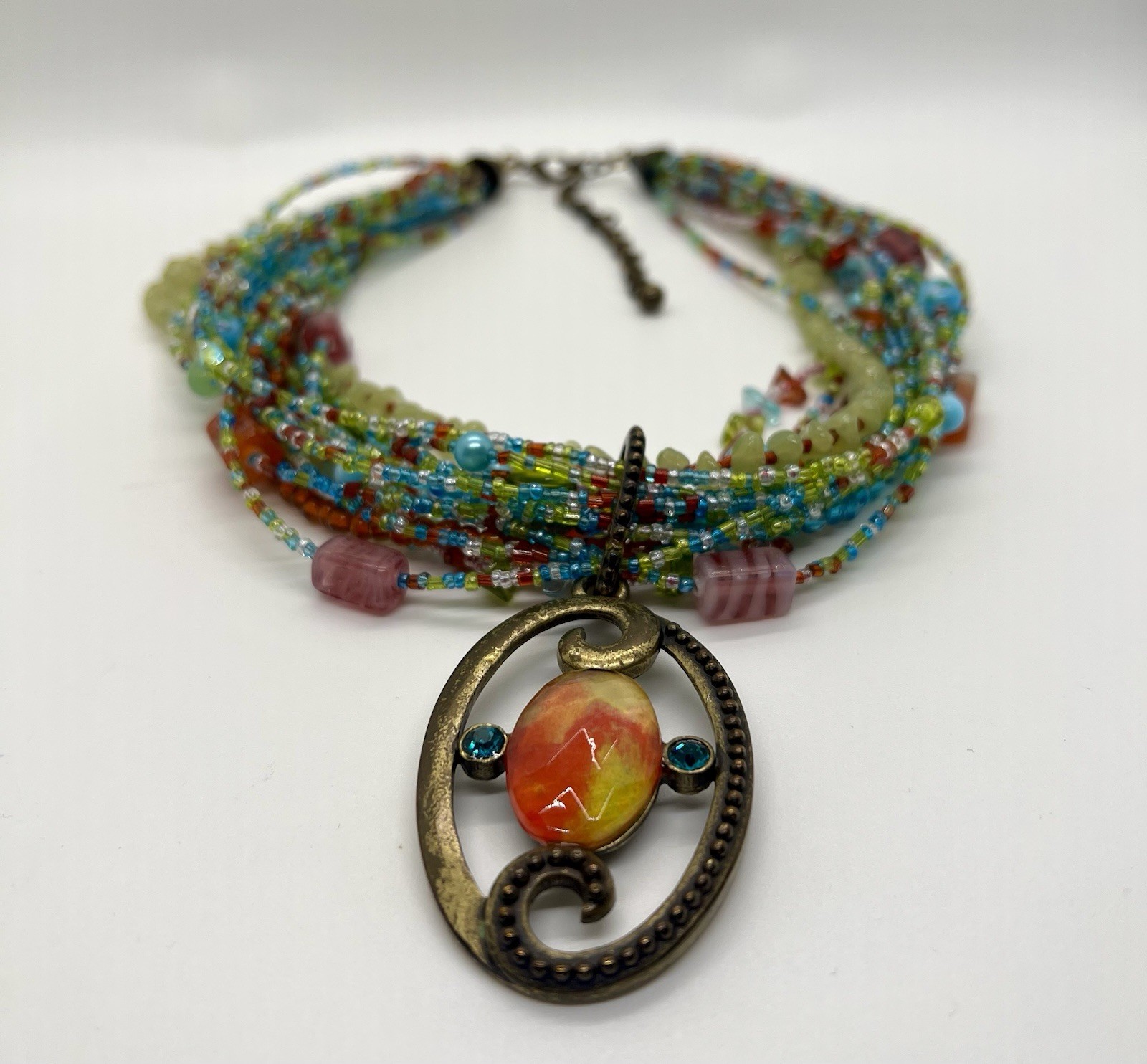 Chico’s Multicolor Beaded Adjustable Necklace wit… - image 6
