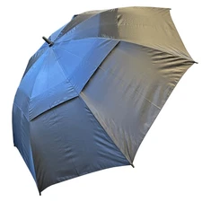 Club Champ Oversized 62" Dual Canopy Golf Umbrella, Black/Gray