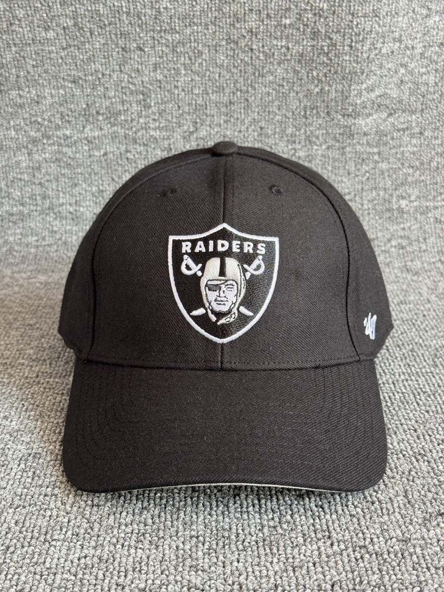 '47 Brand Raiders Baseball Cap Strapback Black One Size NFL Hat