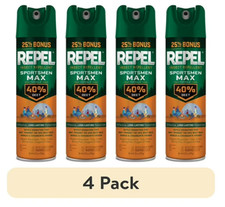 4 pack Repel Sportsmen Max Formula Insect Repellent Aerosol Spray 8.125 Ounces
