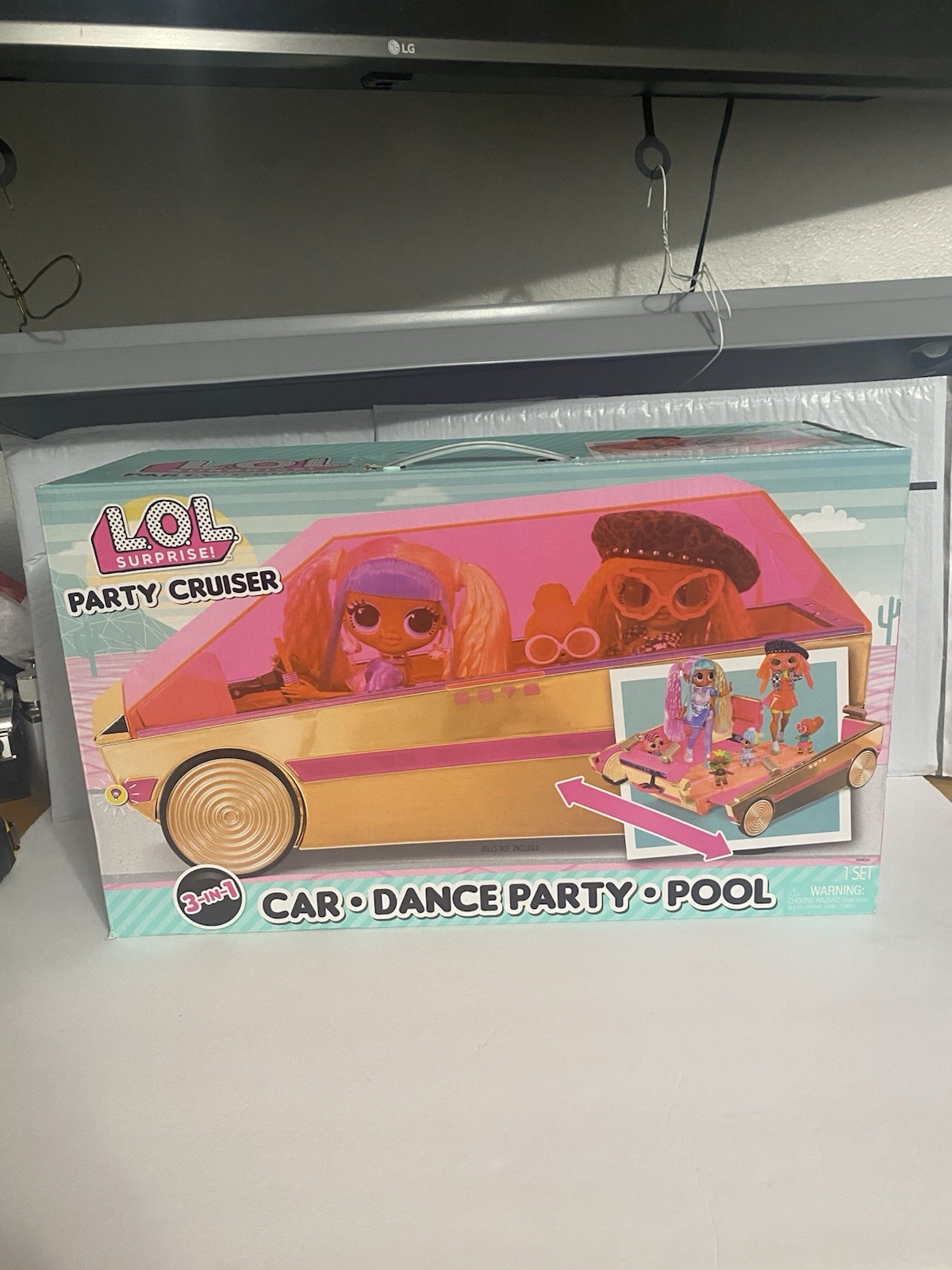 LOL Surprise 3-In-1 Party Cruiser Car with Surprise Pool, Dance Floor and Magic