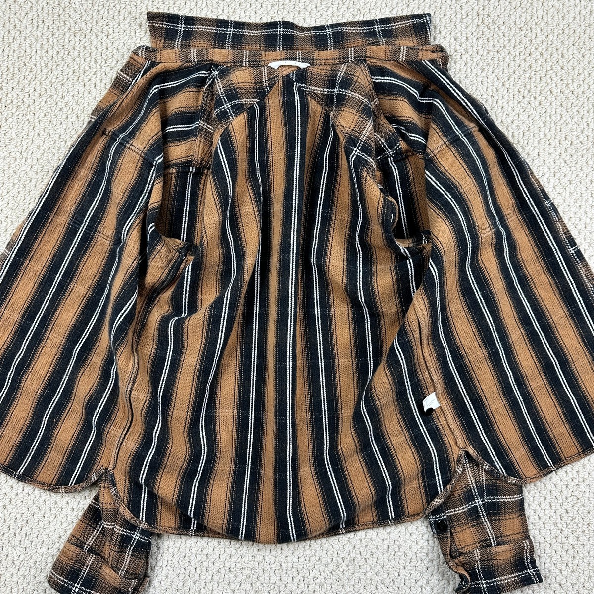 3sixteen Crosscut Flannel Fits Mens L Sienna/Black Plaid Heavy Long Sleeve Shirt View 3