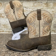 Ariat Storm Youth Size 6 Brown Leather Square Toe Western Cowboy Boots 10038444