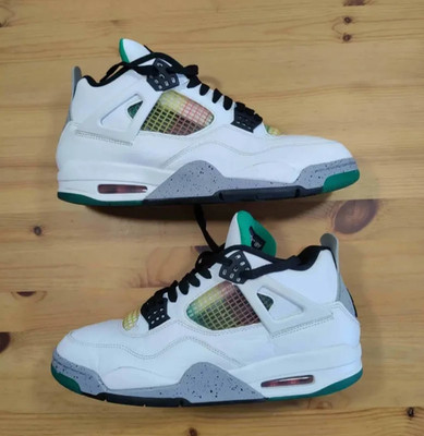 Air Jordan 4 Retro Lucid Green Rasta Women's Size 12/ Men's 10.5