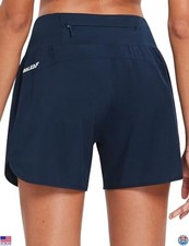 baleaf Women's 5" Workout Shorts Gym Running Shorts Athletic with Liner High