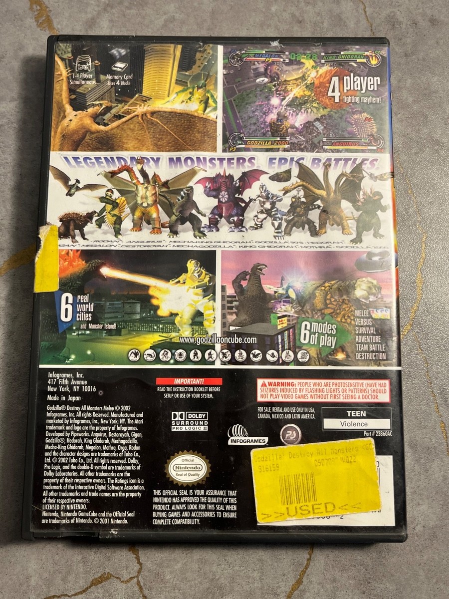 Godzilla: Destroy All Monsters Melee GameCube w/ Case and Disc (No